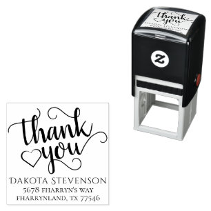 Simple Modern Script   Classic Thank You Address Self-inking Stamp