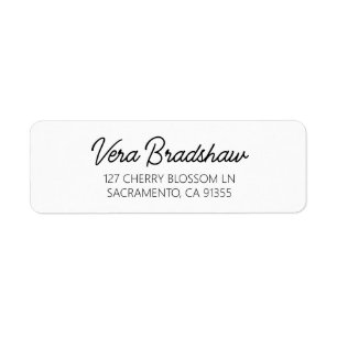 Simple Modern Script Elegant Return Address