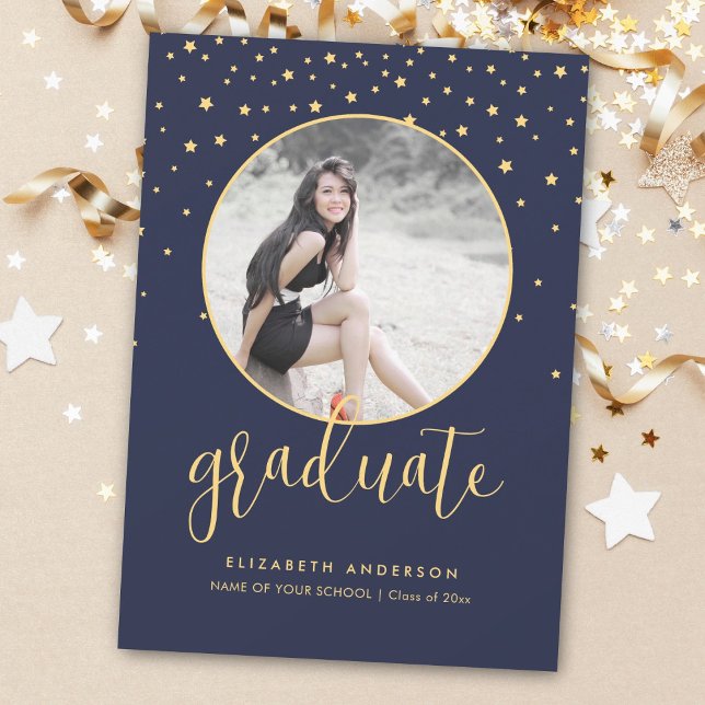 Simple Modern Script Graduation Photo Announcement (Creator Uploaded)