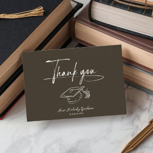 Simple Modern Script Graduation Thank You Card