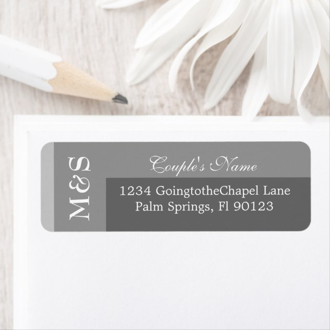 Simple Modern Script Grey Return Address (Insitu)