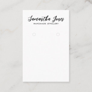 Simple Modern Script jewelry Earrings Display  Business Card