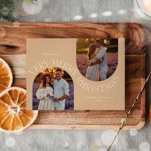 Simple Modern Script Minimalist Photo Holiday Card