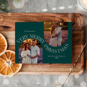 Simple Modern Script Minimalist Photo Holiday Card