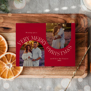 Simple Modern Script Minimalist Photo Holiday Card