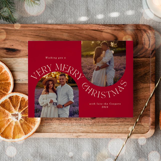 Simple Modern Script Minimalist Photo Holiday Card (Creator Uploaded)