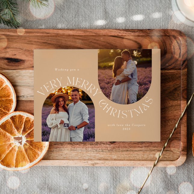 Simple Modern Script Minimalist Photo Holiday Card (Creator Uploaded)