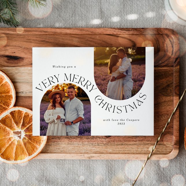 Simple Modern Script Minimalist Photo Holiday Card (Creator Uploaded)