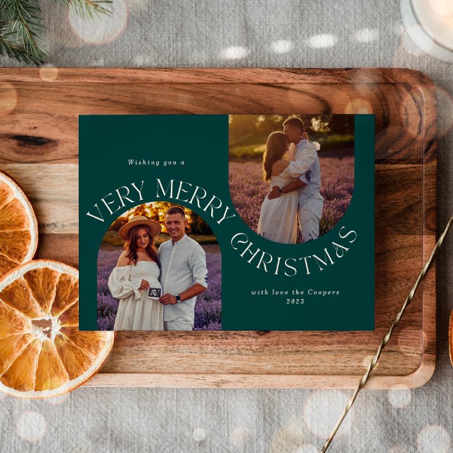 Simple Modern Script Minimalist Photo Holiday Card (Creator Uploaded)