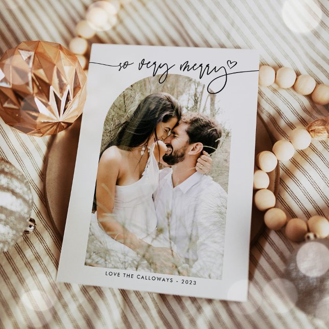 Simple Modern Script Minimalist Photo Holiday Card (Creator Uploaded)