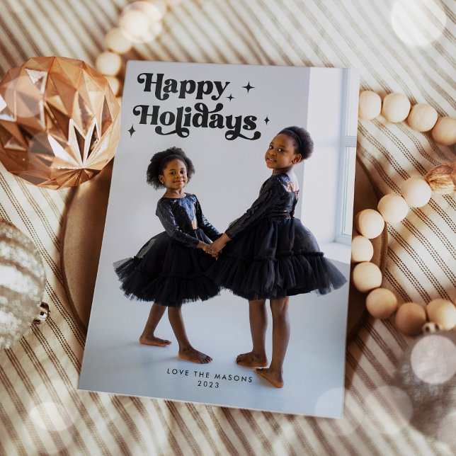 Simple Modern Script Minimalist Photo Holiday Card (Creator Uploaded)