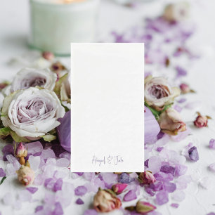 Simple Modern Script Names Lavender Wedding  Napkin