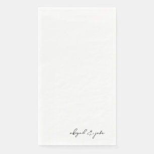 Simple Modern Script Names Wedding  Napkin