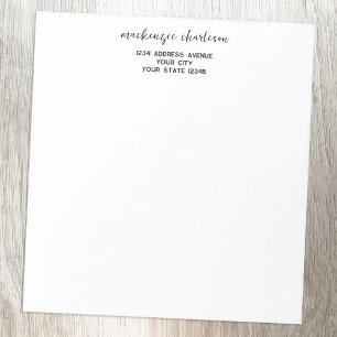Simple Modern Script Personalised Address Notepad