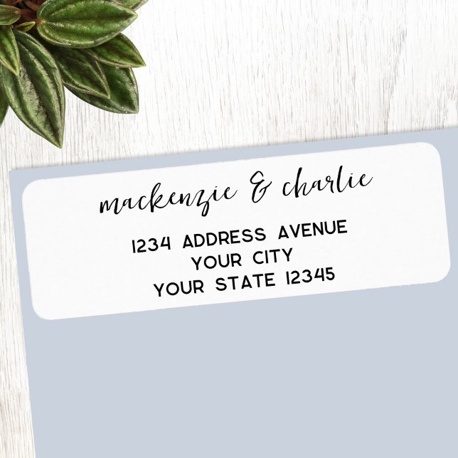 Simple Modern Script Personalised Return Address (Modern script return address label)