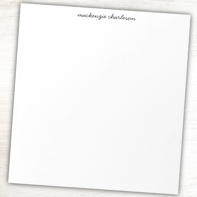 Simple Modern Script Personalized Name Notepad (Modern script personalized custom name notepad)