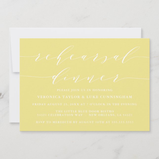 SIMPLE MODERN SCRIPT | REHEARSAL DINNER INVITATION (Front)