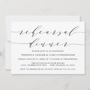 SIMPLE MODERN SCRIPT   REHEARSAL DINNER INVITATION