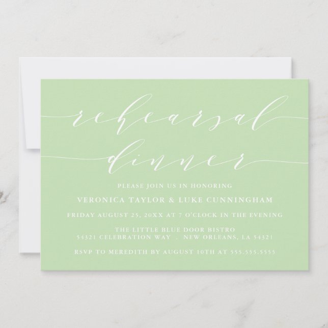 SIMPLE MODERN SCRIPT | REHEARSAL DINNER INVITATION (Front)