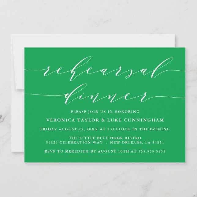 SIMPLE MODERN SCRIPT | REHEARSAL DINNER INVITATION (Front)