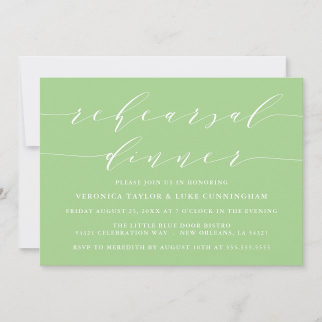 SIMPLE MODERN SCRIPT | REHEARSAL DINNER INVITATION (Front)