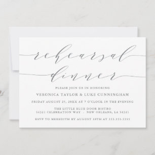 SIMPLE MODERN SCRIPT   REHEARSAL DINNER INVITATION