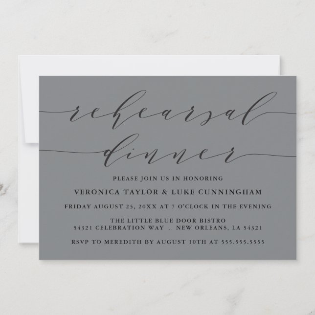 SIMPLE MODERN SCRIPT | REHEARSAL DINNER INVITATION (Front)