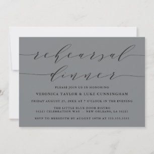 SIMPLE MODERN SCRIPT   REHEARSAL DINNER INVITATION