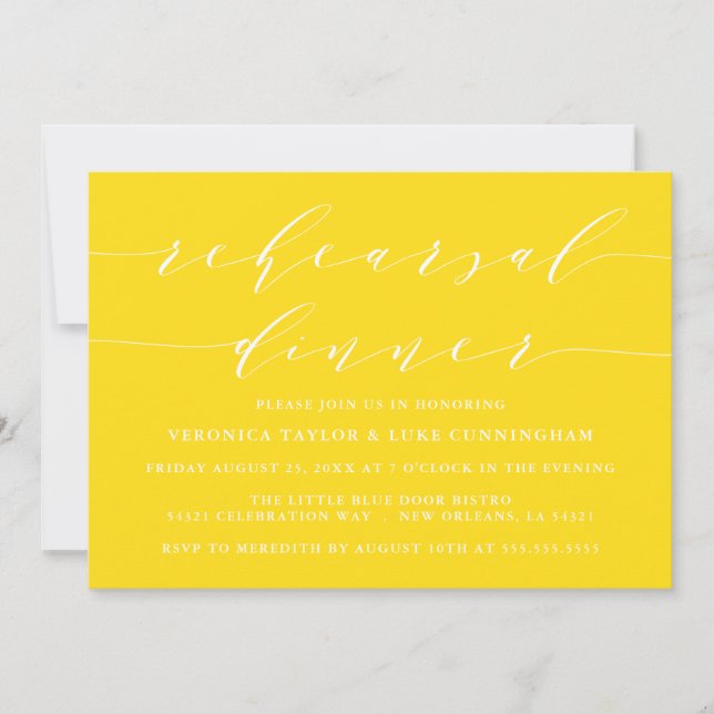 SIMPLE MODERN SCRIPT | REHEARSAL DINNER INVITATION (Front)