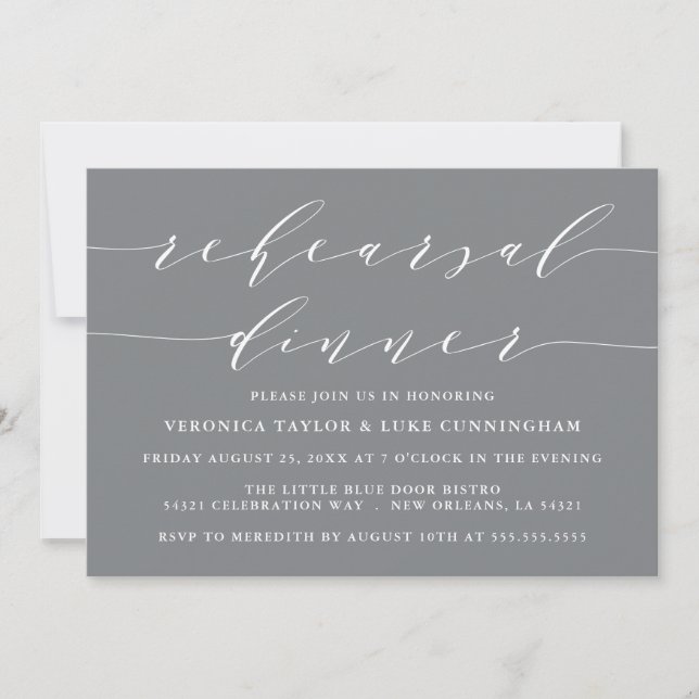SIMPLE MODERN SCRIPT | REHEARSAL DINNER INVITATION (Front)