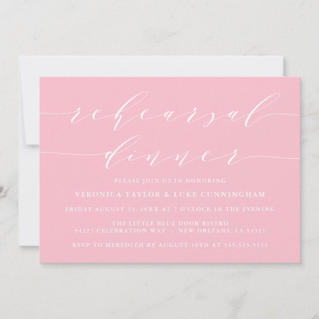 SIMPLE MODERN SCRIPT | REHEARSAL DINNER INVITATION (Front)