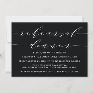 SIMPLE MODERN SCRIPT   REHEARSAL DINNER INVITATION