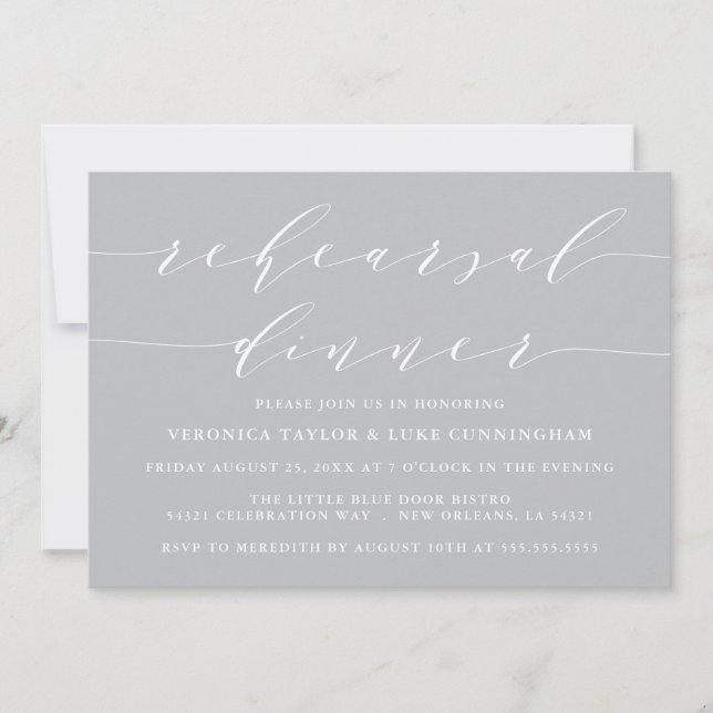 SIMPLE MODERN SCRIPT | REHEARSAL DINNER INVITATION (Front)