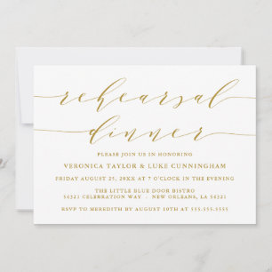 SIMPLE MODERN SCRIPT REHEARSAL DINNER INVITATION