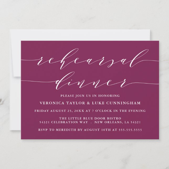 SIMPLE MODERN SCRIPT | REHEARSAL DINNER INVITATION (Front)