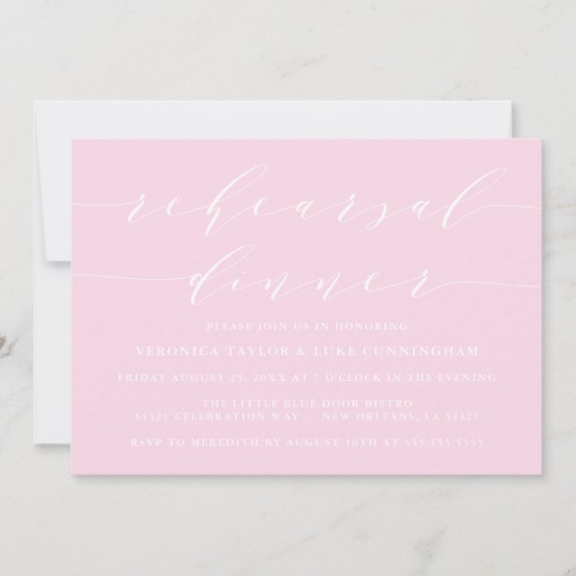 SIMPLE MODERN SCRIPT | REHEARSAL DINNER INVITATION (Front)