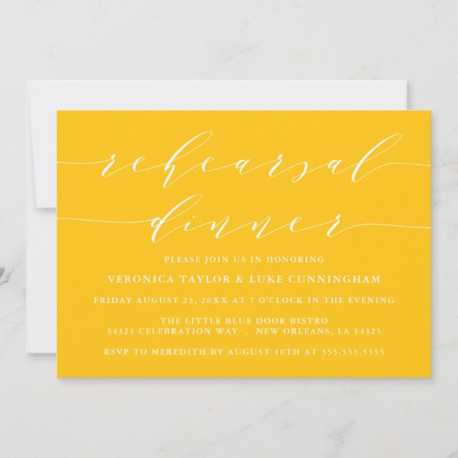 SIMPLE MODERN SCRIPT | REHEARSAL DINNER INVITATION (Front)