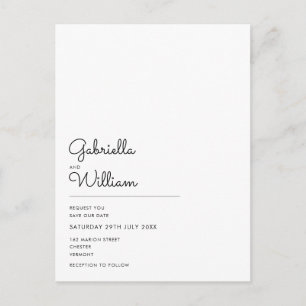 Simple Modern Script Save the Date Postcard