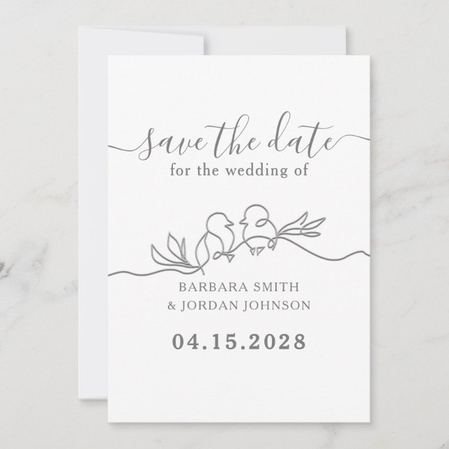 Simple Modern Script Wedding Save The Date (Front)