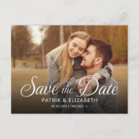 Simple Modern Script Wedding Save The Date Photo