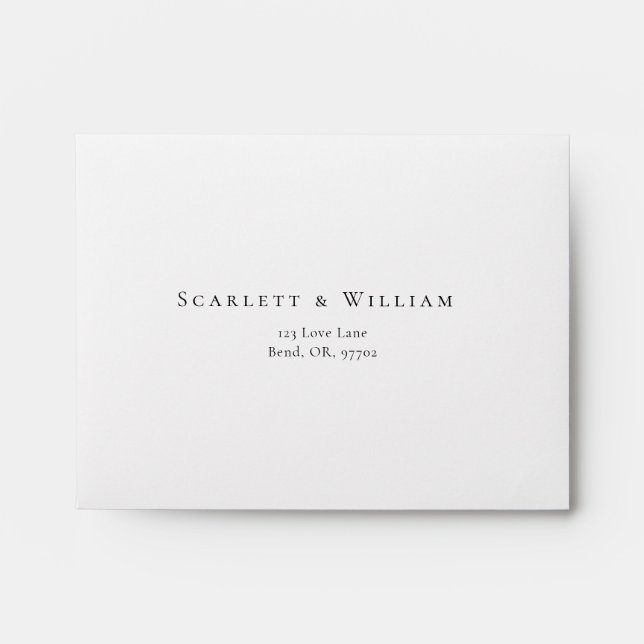 Simple Modern Self Addressed Wedding RSVP Envelope (Front)