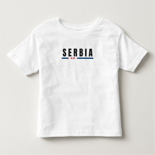 Simple Modern Serbia Art Letter Flag Souvenir  Toddler T-Shirt