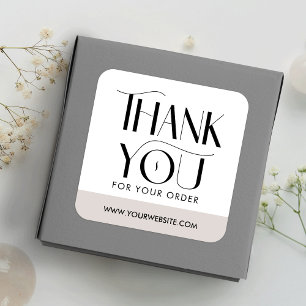 Simple Modern Serif Font Business Thank You Square Sticker