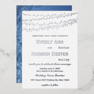 Simple Modern Silver Frozen Galaxy Wedding    