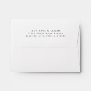 Simple Modern Silver Grey Name Address Envelope