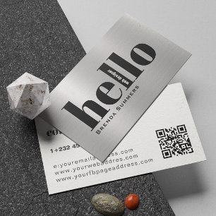 Simple Modern Silver & White Background  Business Card