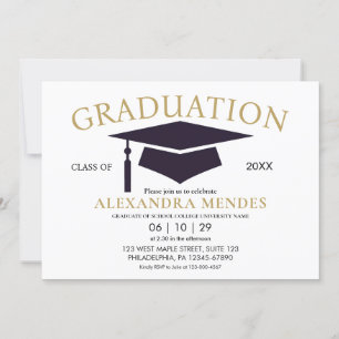 Simple Modern Simple Gold Script Graduation Party Invitation