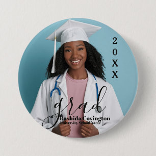 Simple Modern Single Graduation Photo 7.5 Cm Round Badge