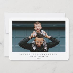 Simple Modern Single Photo Happy Thanksgiving Holiday Card