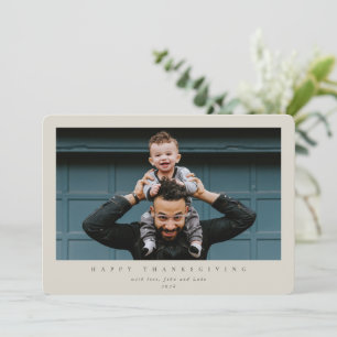 Simple Modern Single Photo Happy Thanksgiving Holiday Card